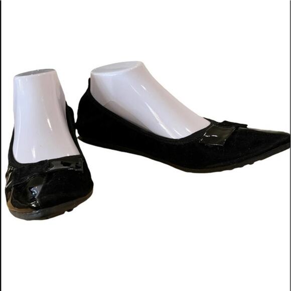 folds shoes Half black patent and half faux suede size 40 Run a Bit narrow - Picture 3 of 9